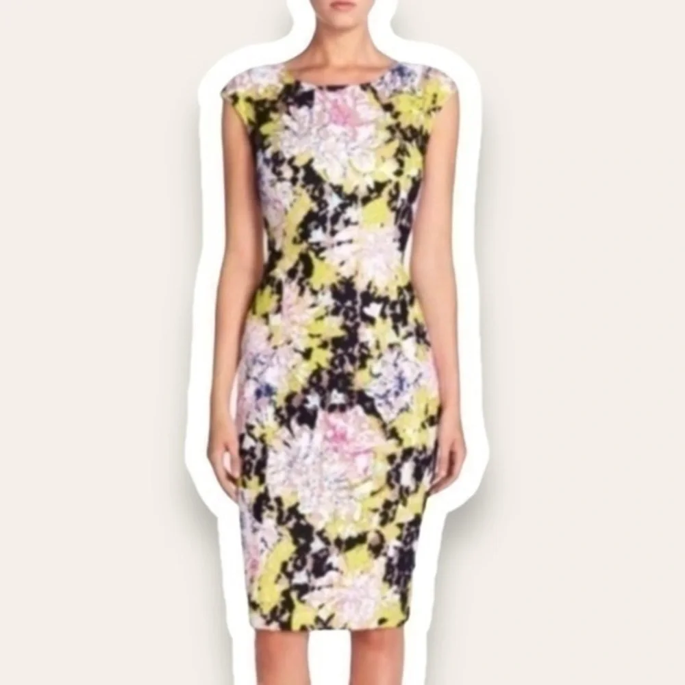 French Connection Acid Blonde Botanical Tripp Lace Dress 💕 - Picture 1 of 8